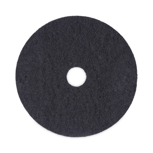 Stripping Floor Pads, 20&quot; Diameter, Black, 5/carton