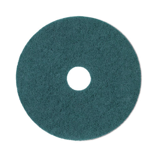 Heavy-duty Scrubbing Floor Pads, 20&quot; Diameter, Green, 5/carton