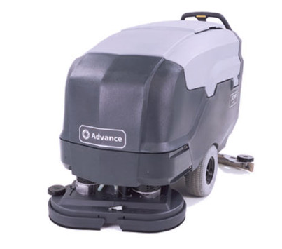 Refurbished Advance SC900 | 28" Walk Behind Disk Floor Scrubber, Battery, Self Propel